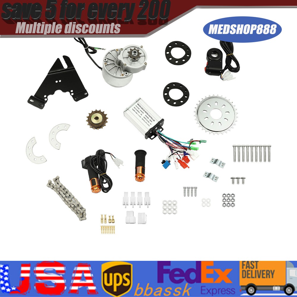 36V 350W Brushless DC E-Bike Conversion Kit with Digital Display