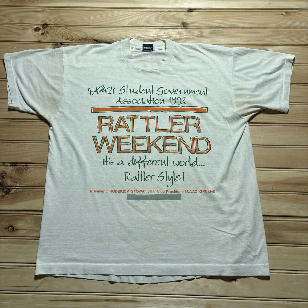 Vintage 90s Florida A&M University Rattler Weekend 1992  Single Shirt Size XL