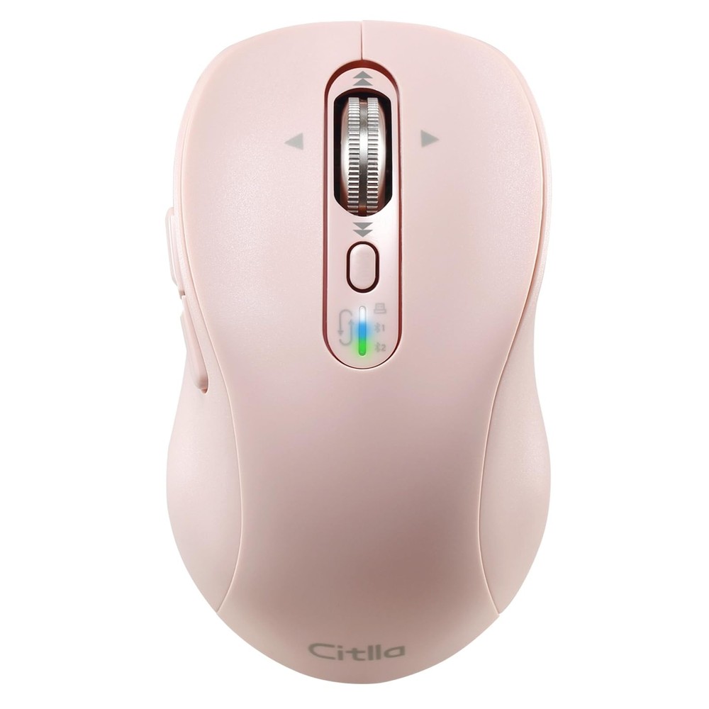 Slim Wireless Bluetooth Mouse with Multi-Device Connectivity Rechargeable 4-Way Scroll Portable Design