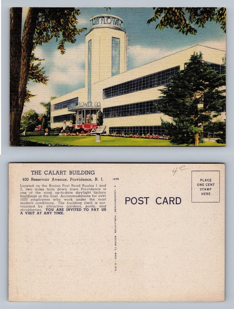 Providence, RI-Rhode Island, Calart Building Mayflower PC Vintage Postcard