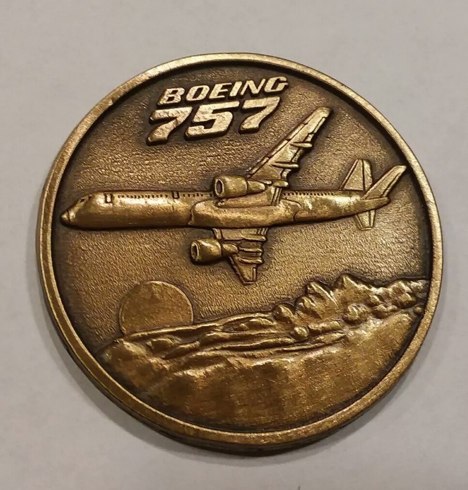 RARE Vintage Boeing 757 Rollout Commemorative Challenge Coin