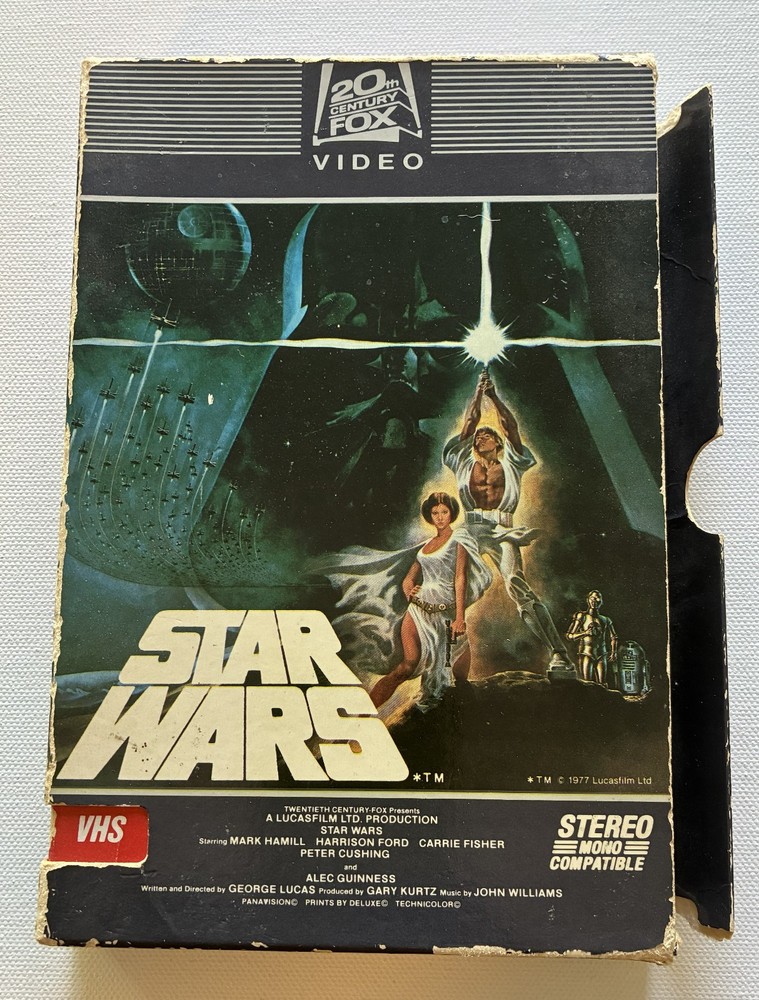 Star Wars VHS 1982 20th Century Fox Video Rental Library Drawer Case Original