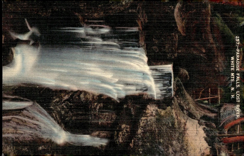 1940s Paradise Falls Lost River White Mountains NH Linen Postcard