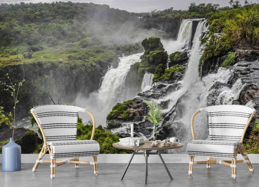 3D Mountain Forest Waterfall Landscape Wall Murals Wallpaper Murals Wall Sticker