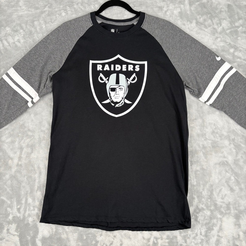 Nike Las Vegas Raiders NFL Team Apparel Dri Fit Long Sleeve Tee Shirt Men Medium