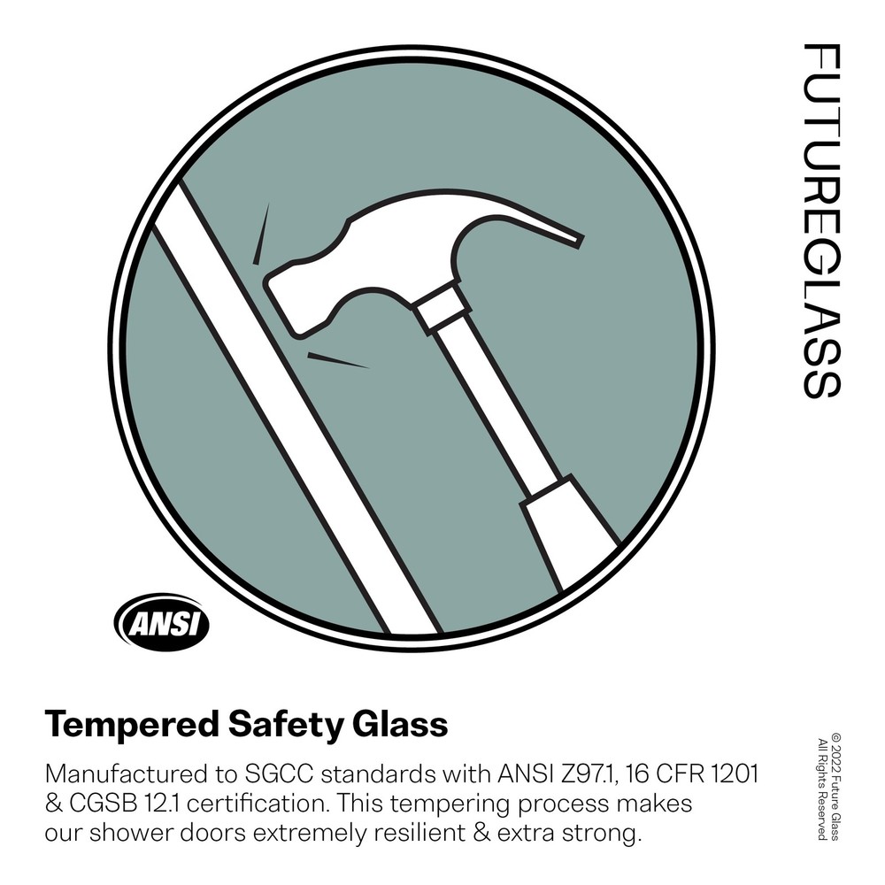 68-72 x 60 Inch Frameless Matte Black Glass Tub Enclosure by Glass Warehouse