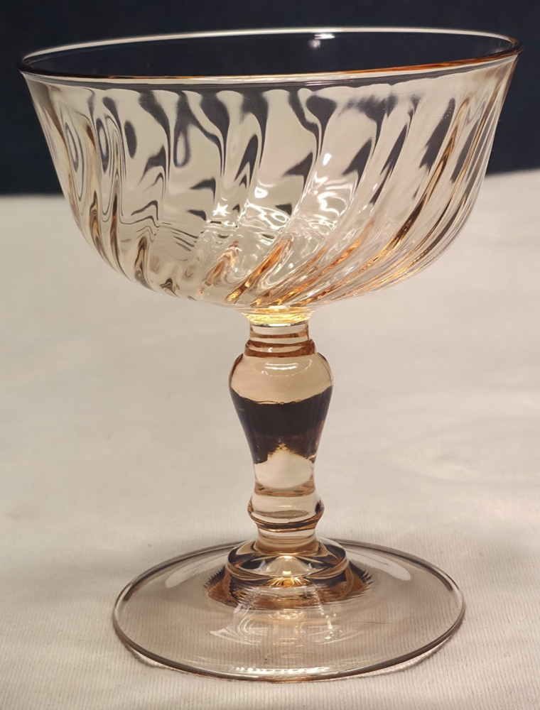 Set of 4 Vintage Pink Elegant Depression Glass, Dessert Sherbet Glasses