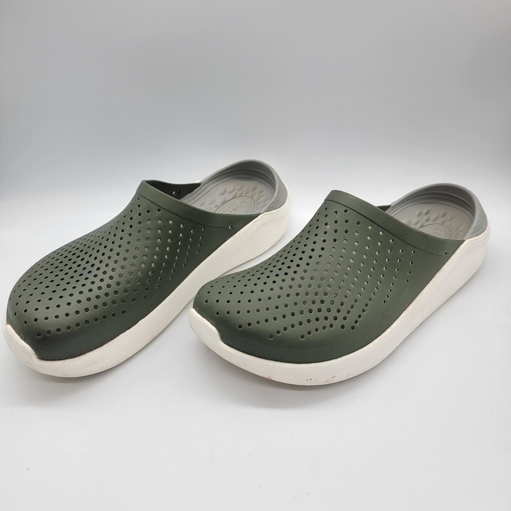 Crocs LiteRide Olive Green Clogs M8 W10 Comfort Slip On Summer Shoes Unisex