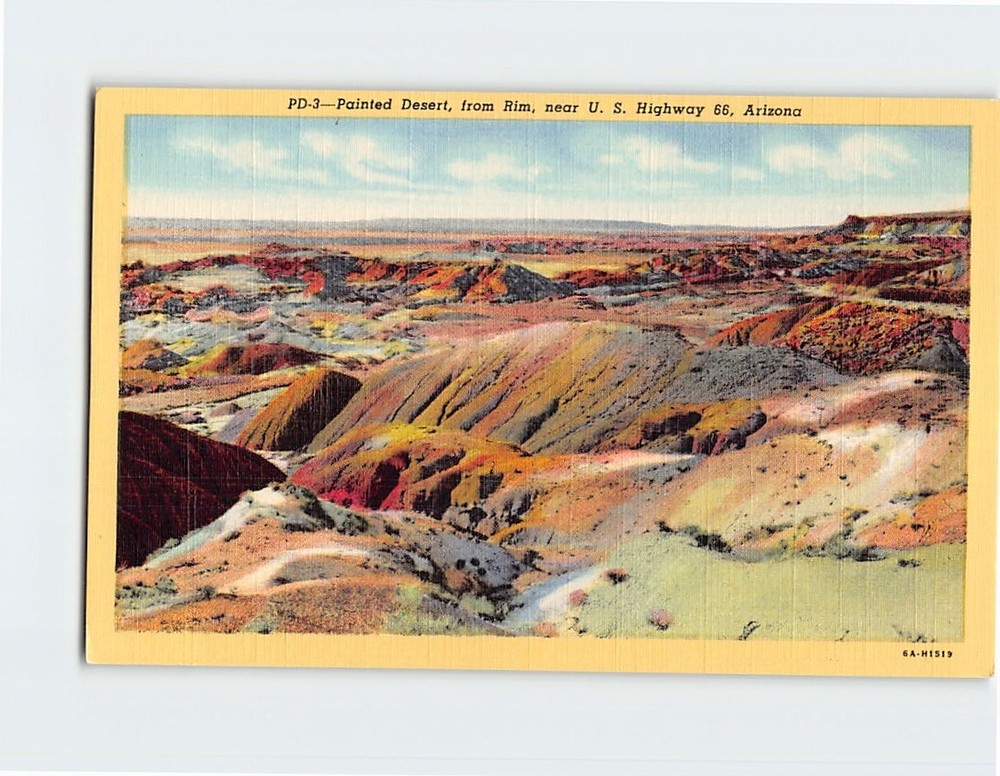 Postcard Painted Desert from Rim Arizona USA