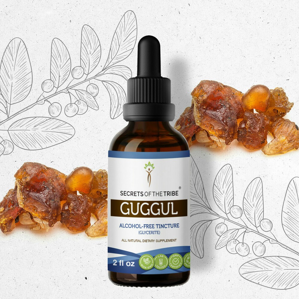 Guggul Tincture Alcohol-FREE Extract- Organic Guggul (Commiphora Mukul) Dried Gu