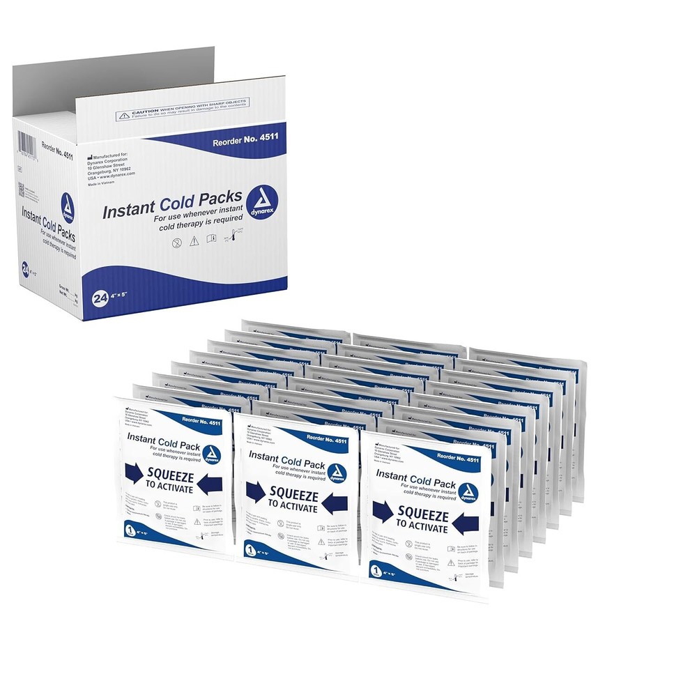 Dynarex  Instant Cold Packs, No Freezing Required, 4