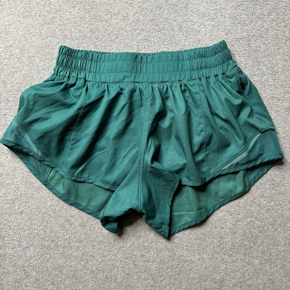 Lululemon Hotty Hot Shorts Womens 4 Green Athleisure Gym Performance Stretch