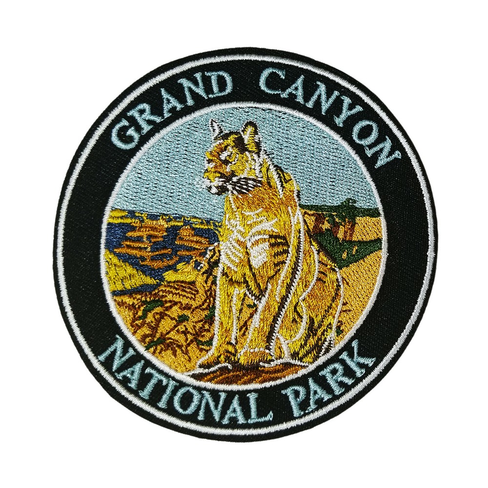 Grand Canyon National Park Cougar Patch Embroidered Iron-On Applique Souvenir