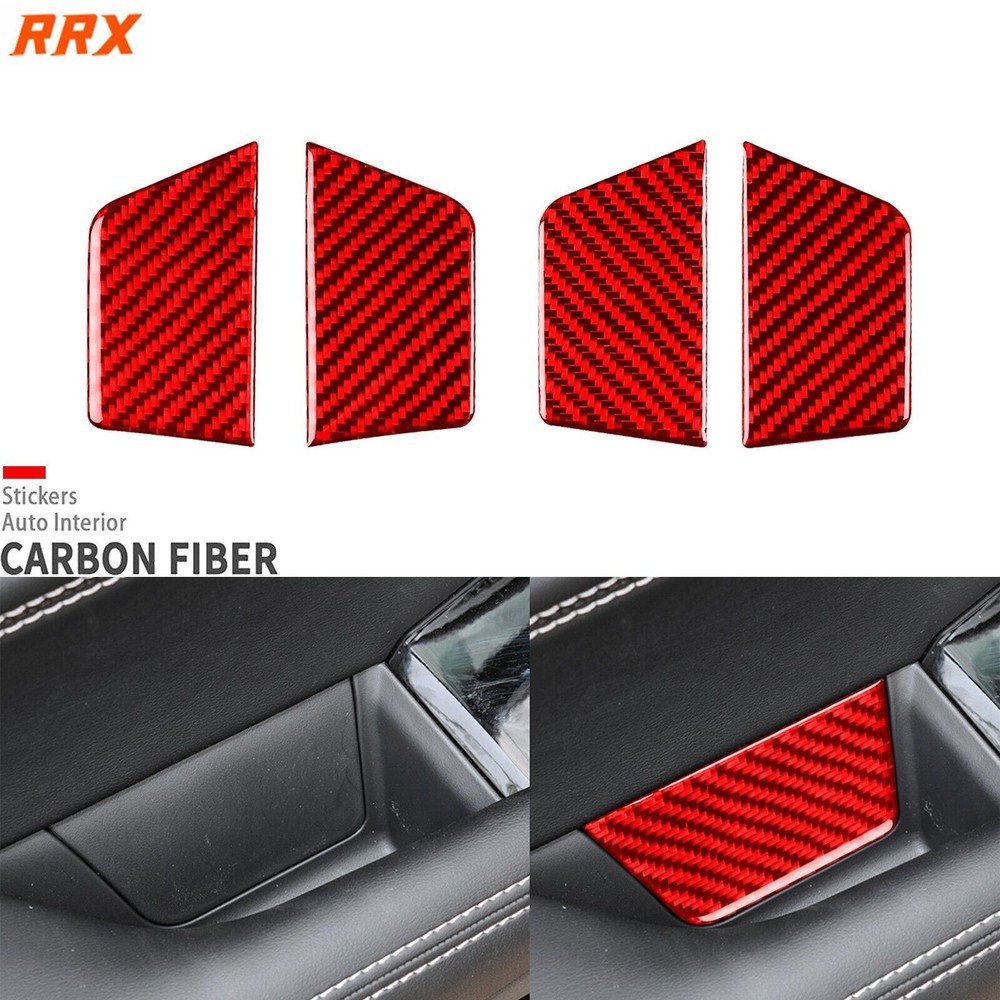 Red Carbon Fiber Door Armrest Slot Cover for Nissan Altima Teana 2019-2025