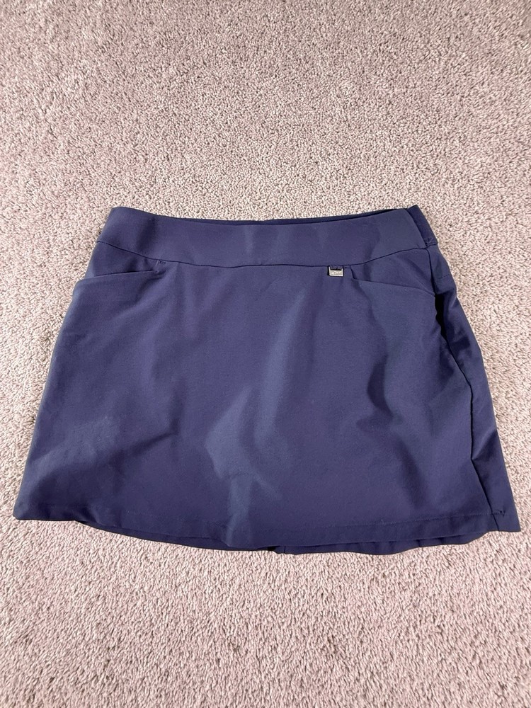 Greg Norman Play Dry Golf Skort Skirt Navy Pull-On Pockets - Women’s L