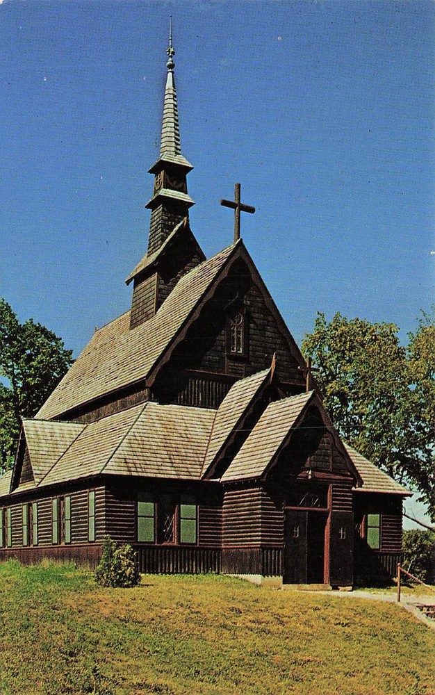 Spicer MN Minnesota Green Lake Bible Camp Lutheran Church Vtg Postcard J21