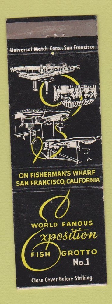 Matchbook Cover - Exposition Fish Grotto #1 San Francisco CA