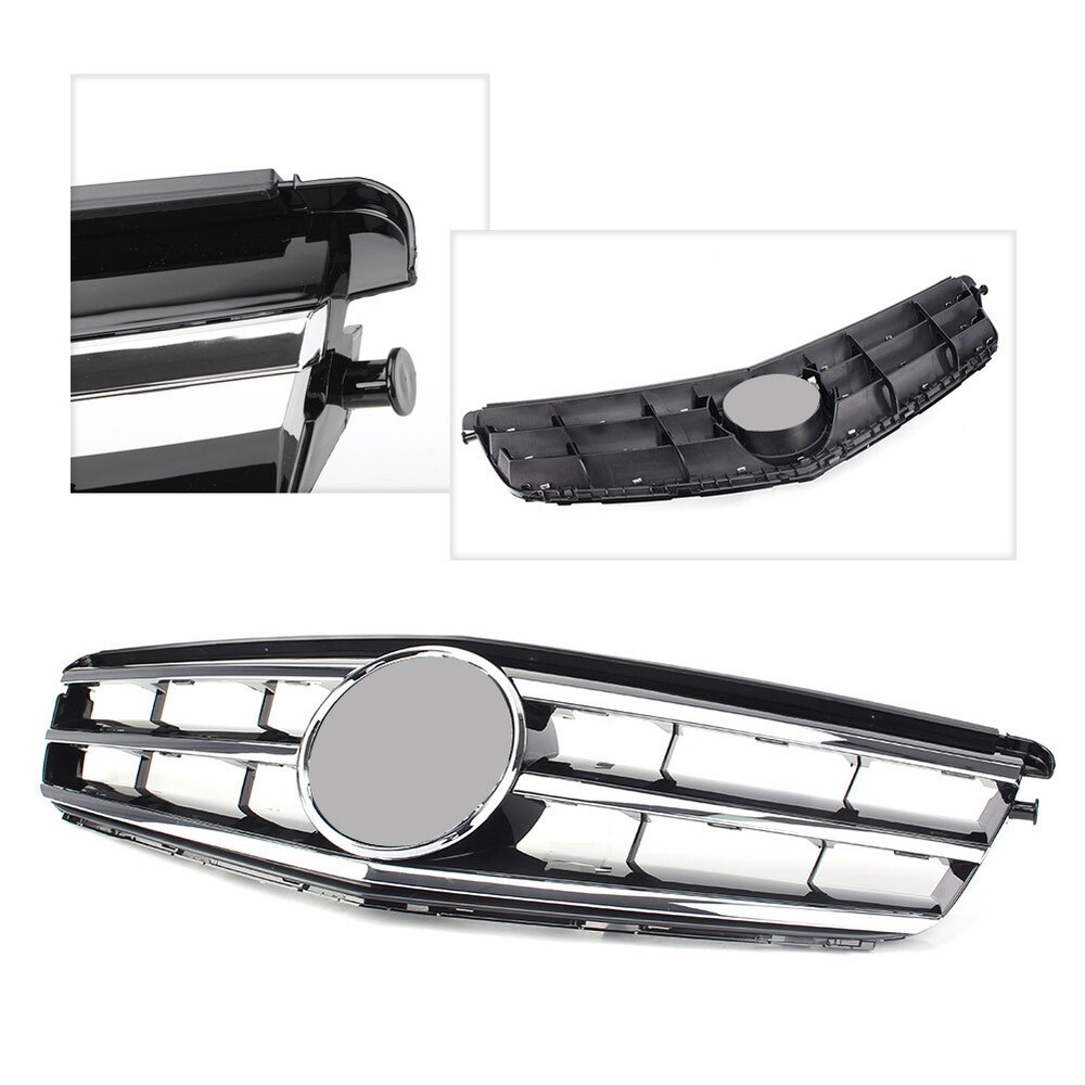 Front Upper Bumper Grille Mesh Fit Mercedes-Benz W204 2008-2014 with Star