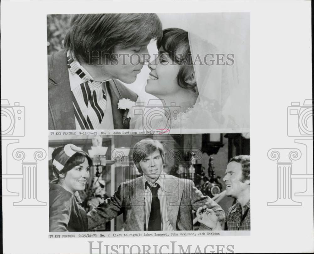 1973 Press Photo John Davidson and actors in scenes - kfx54114