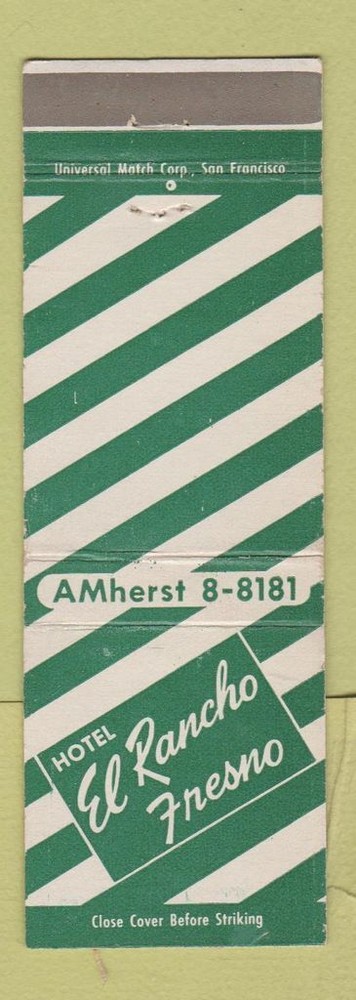 Matchbook Cover - Hotel El Rancho Fresno CA