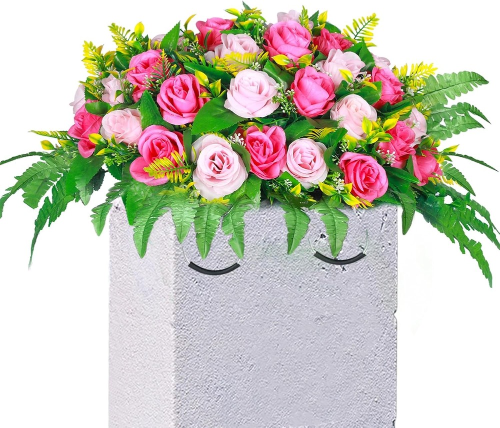 Artificial Cemetery Flowers, Artificial Silk Flower Arrangement,Artificial Ro...