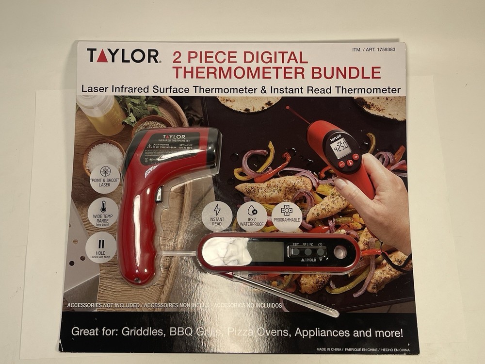 Taylor 2-Piece Digital Thermometer Bundle -Instant Read & Laser Infrared Surface