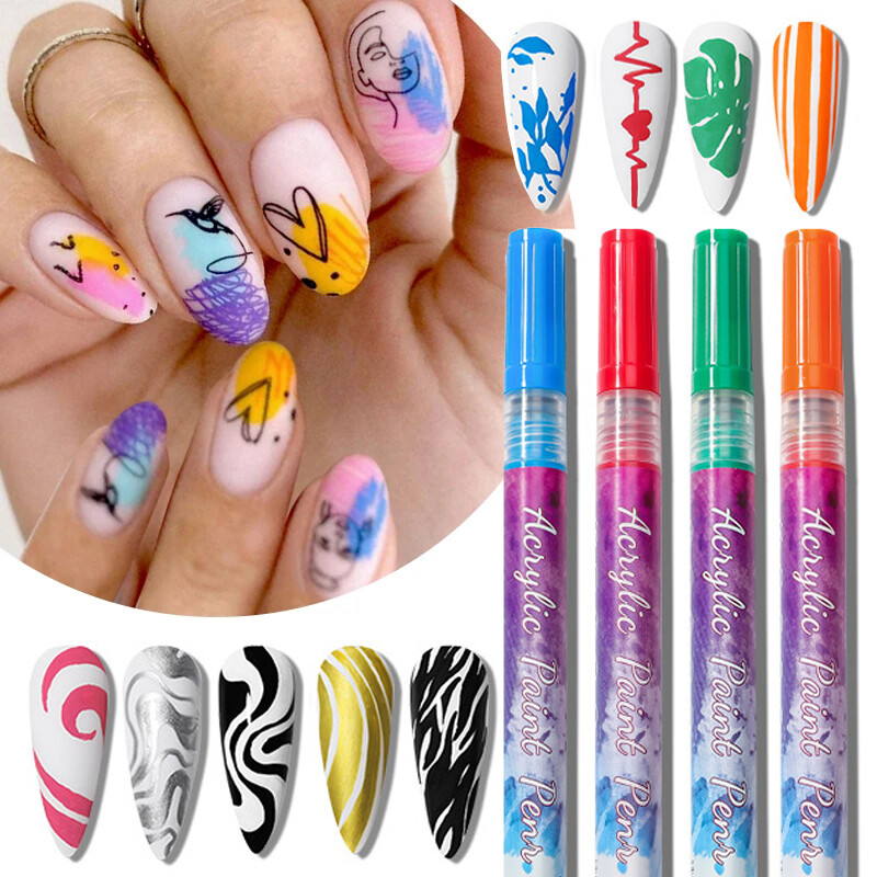 Drawing Line Pen Nail Dotting Abstract Painting Nail Graffiti Pen Polish Pen•-image