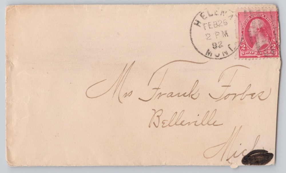 Addressed Cover to Mrs Frank, 2c Washington Stamp, Wax Seal Un