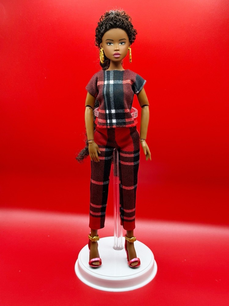 Hand Sewn Plaid Top And Matching Bottom Set For Barbie Doll ( Curvy Doll )