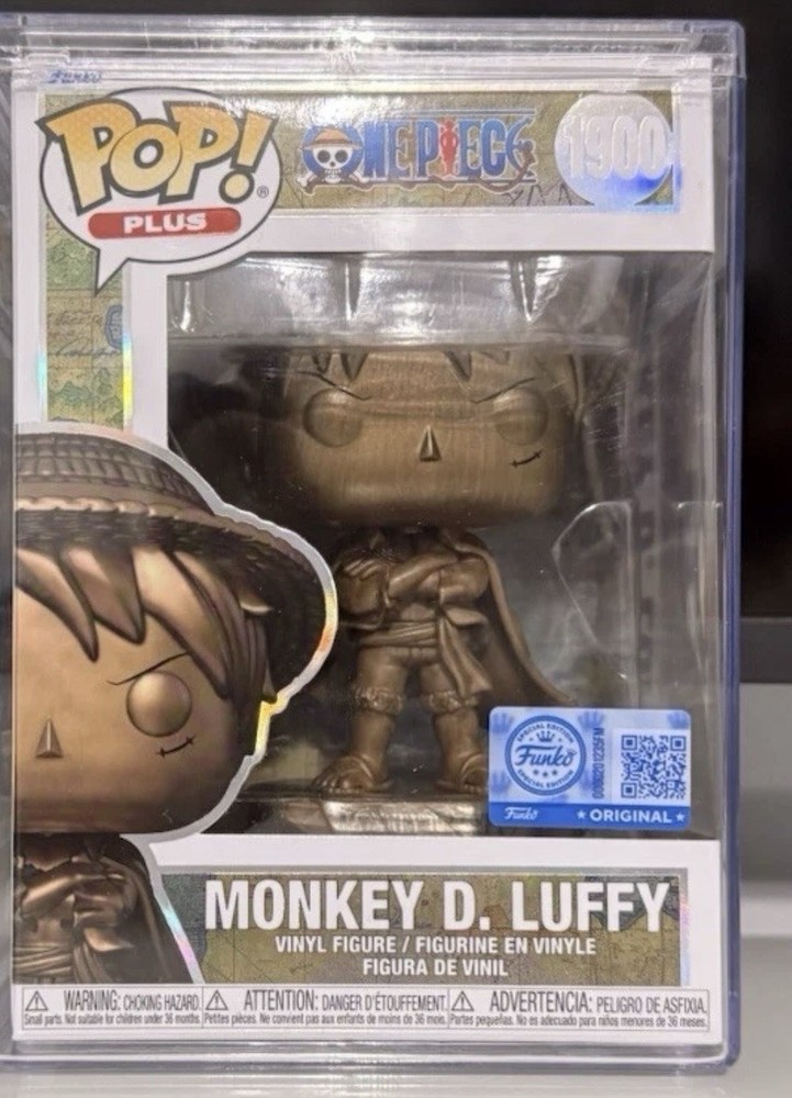 FUNKO POP! #1900 One Piece Monkey D. Luffy Statue Bronze Vinyl Figure HardCase