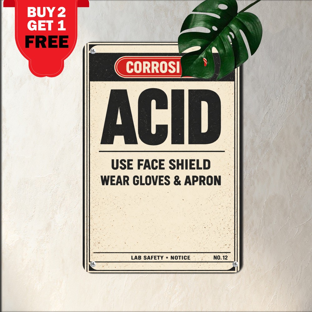 Chemical Acid Danger Warning Sign Weatherproof Aluminum 8x12 Outdoor Safety-image