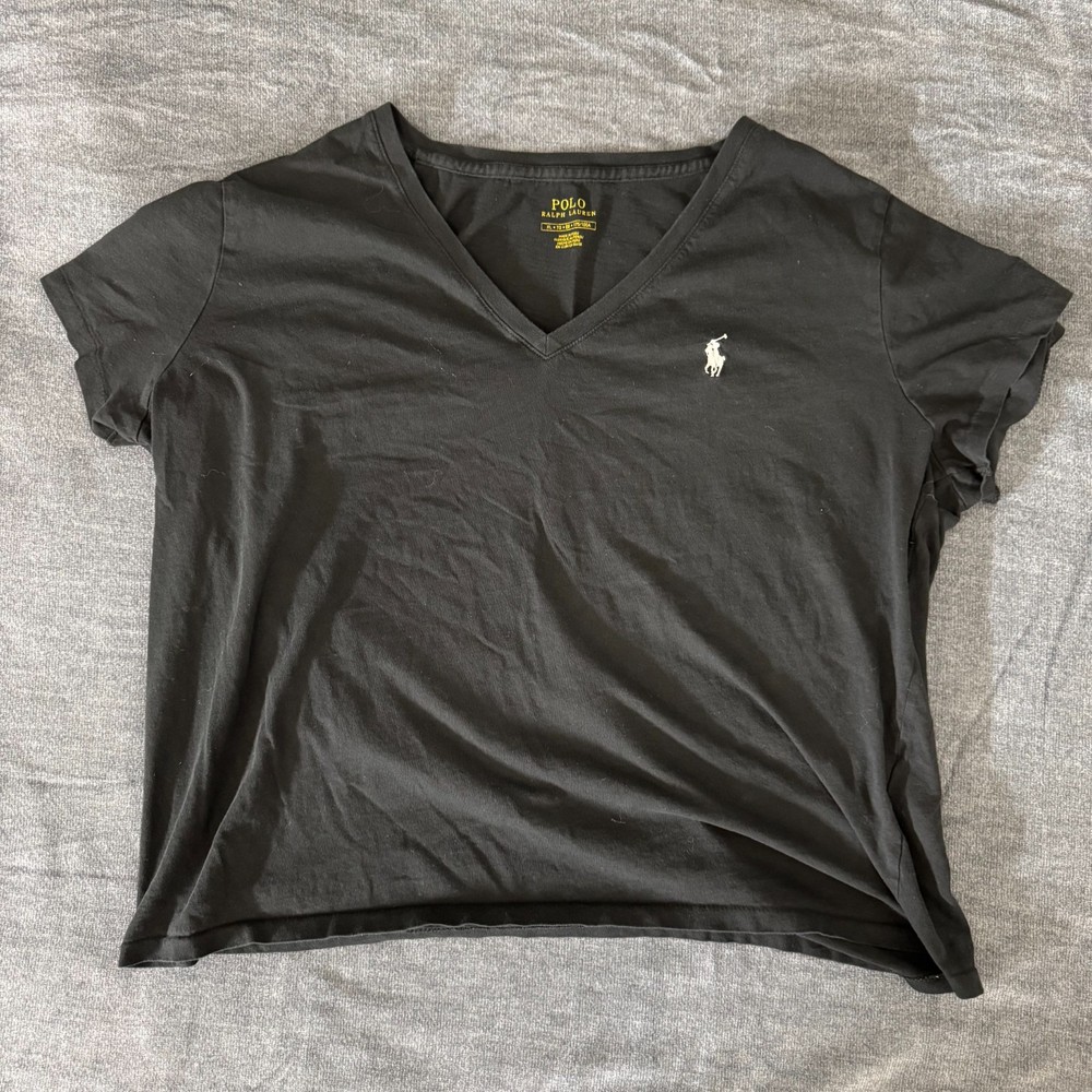 Polo Ralph Lauren T-Shirt Men’s XL Black V-Neck Tee Embroidered Pony