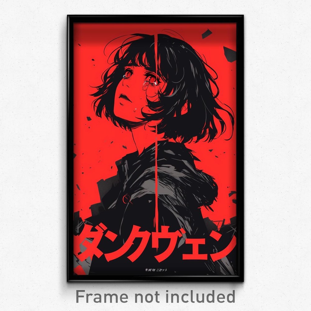 Vintage Movie Art Poster of Girl in Ragged Cropped Sweater Feeling Aversion