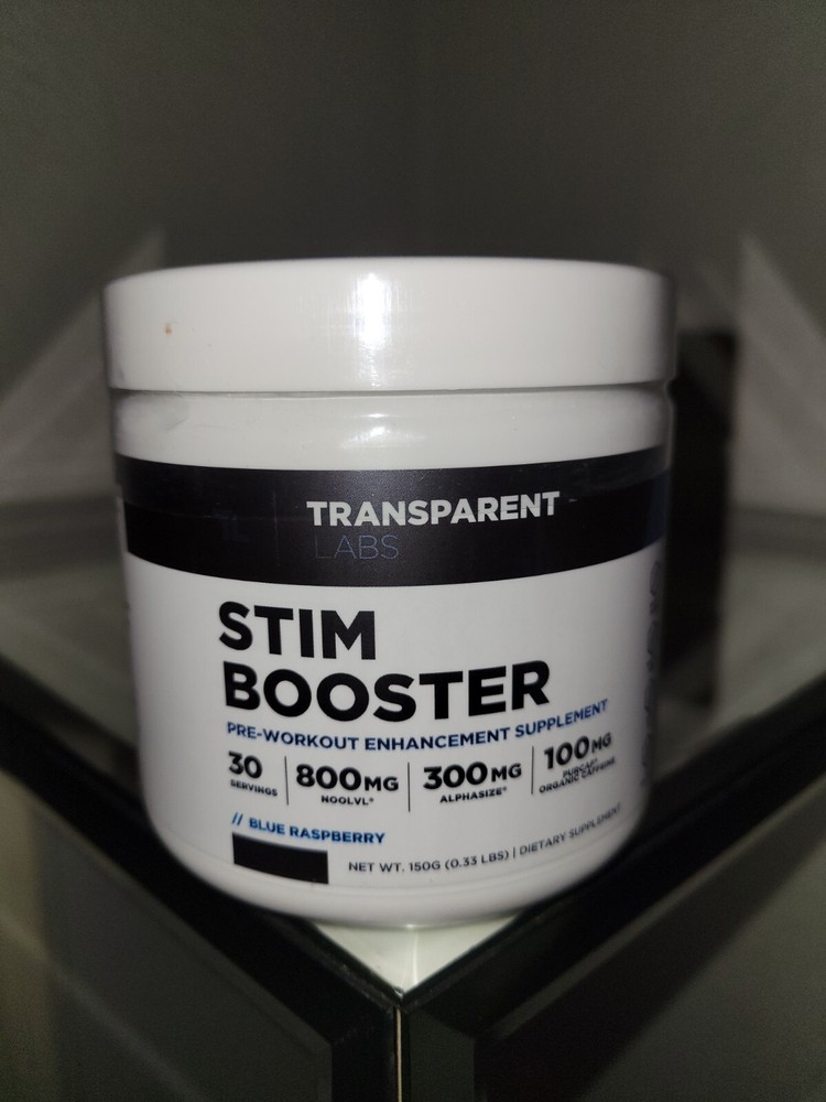 Stim Booster Pre-Workout Supplement For  Men/Women Blue Raspberry Exp:12/2025