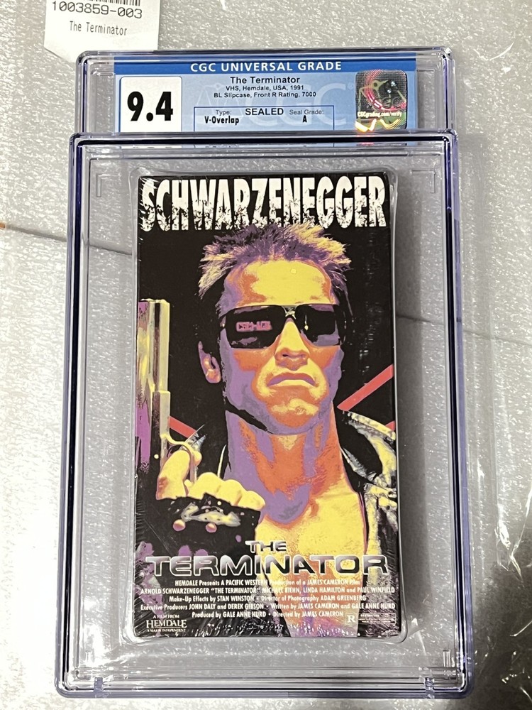 The Terminator VHS Sealed Graded CGC 9.4 A+ Seal With Watermark 1991