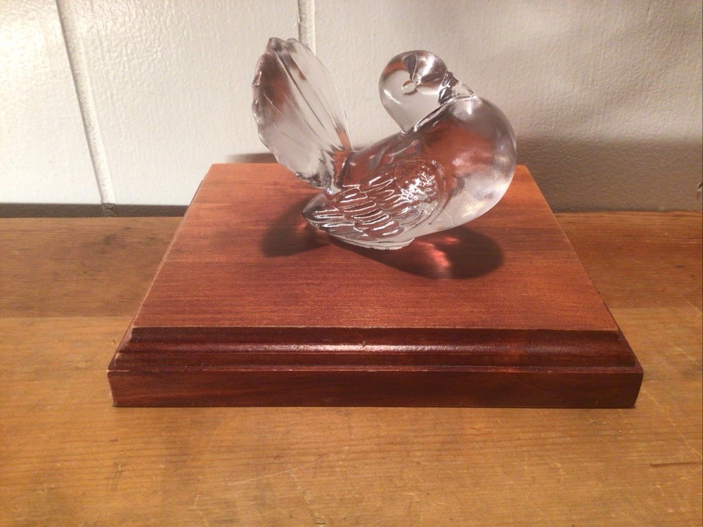 Westmoreland Pouter Pigeon Clear Art Glass Figurine 2.5x3.5x2.25 Inches