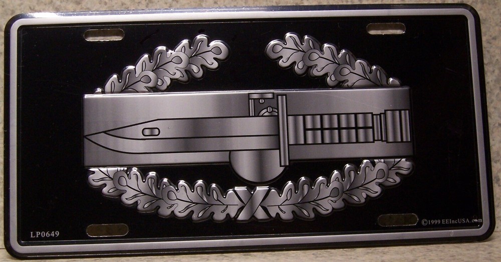 Aluminum Military License Plate Army Combat Action Badge NEW