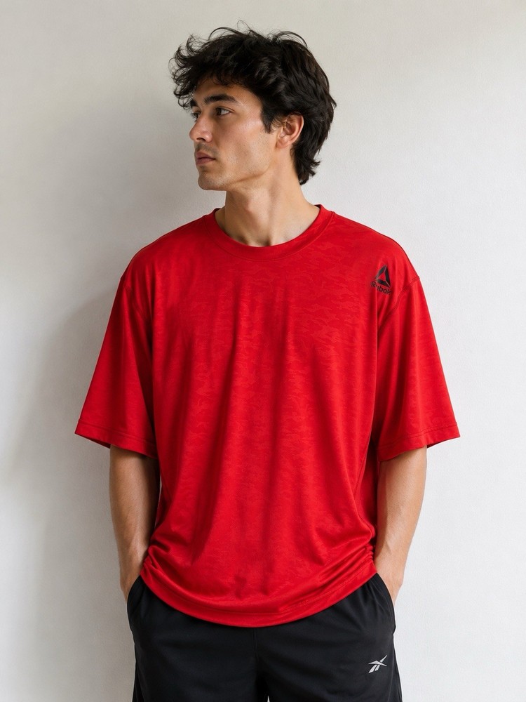 Reebok Speedwick Camo Athletic Shirt Mens 2XL Red Performance Training Tee