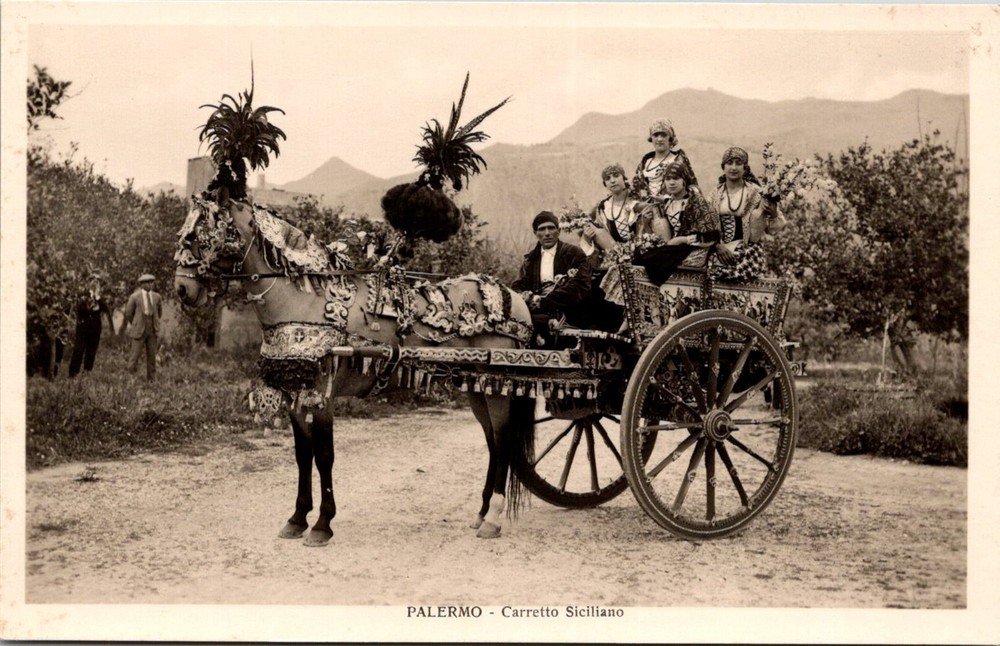 Palermo Carretto Siciliano Vintage Postcard from Italy
