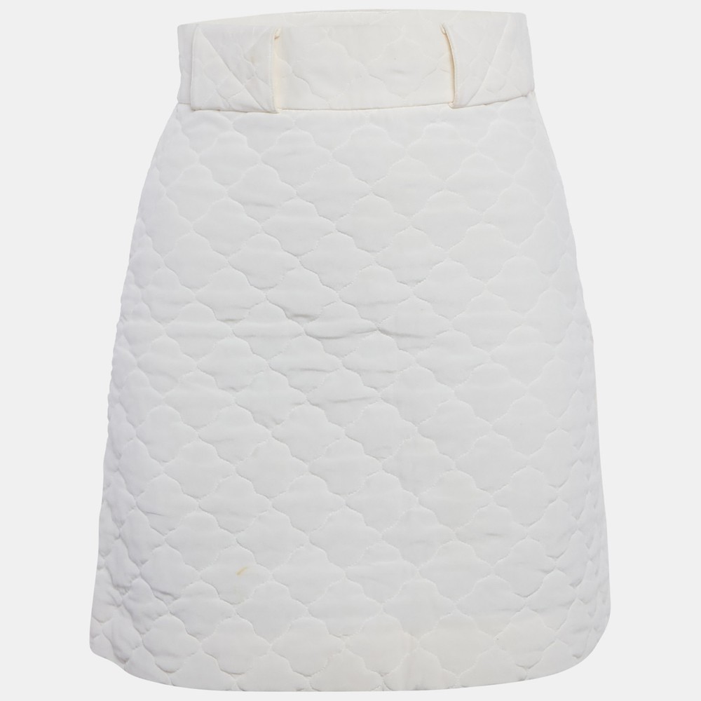 Fendi x Off-White Black Quilted Silk Mini Skirt Small
