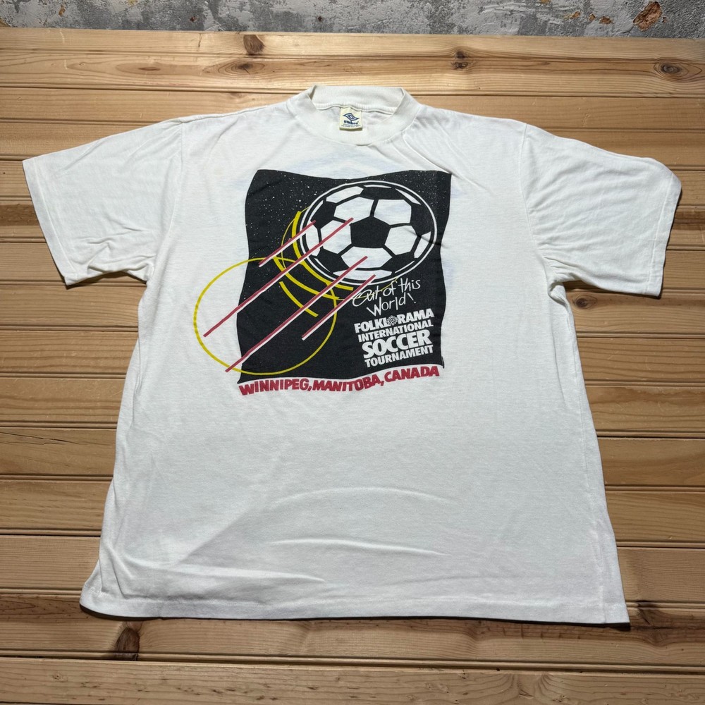 Vintage 90s Folklorama International Soccer Tournament Winnipeg Canada Shirt XL
