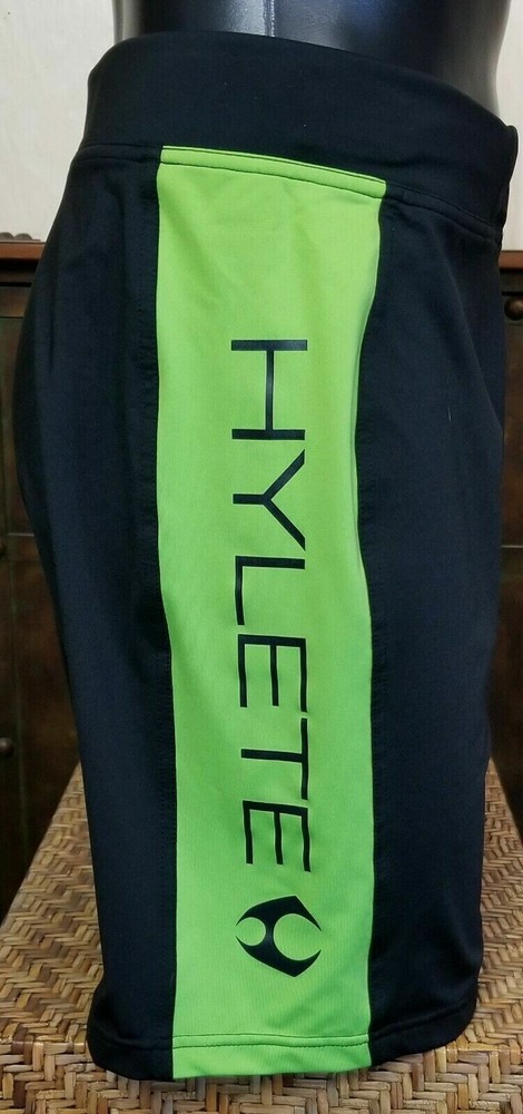 Hylete Crossfit Athletic Men's Shorts Neon Green Black Sz M Above Knee