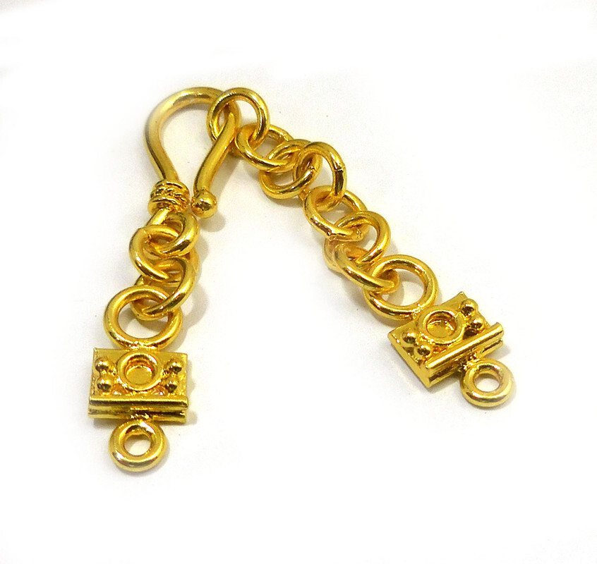 18k Gold Plated Extender Bali Toggle Clasp for Jewelry Making