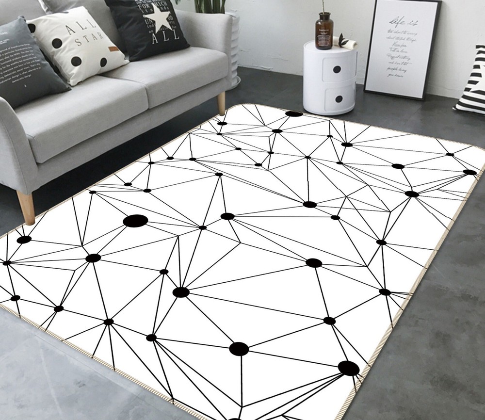 3D Black Lines ZHUC868 Game Non Slip Carpet Mat Photo Carpet Amy
