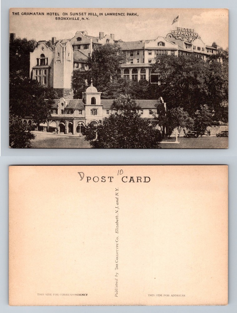 Bronxville NY-New York Gramatan Hotel Sunset Hill Lawrence Park Vintage Postcard