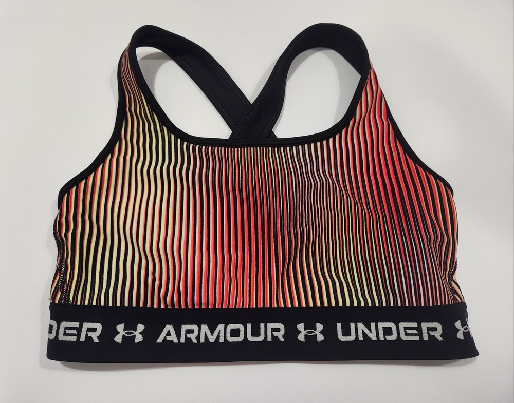 Under Armour Womens Sports Bra Size Medium Multi Color Stripe