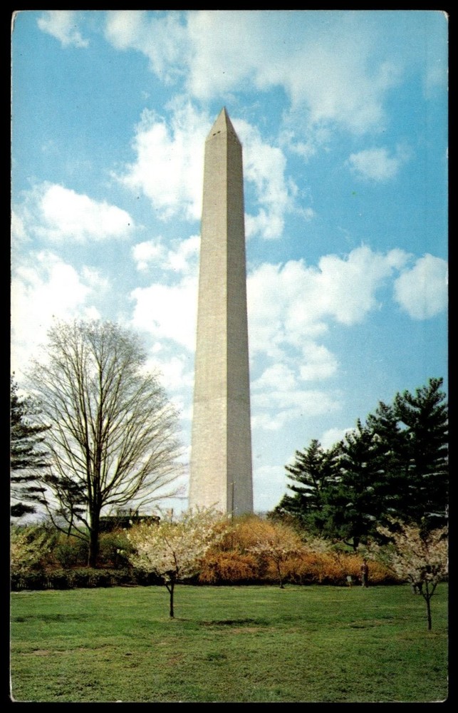 Washington Monument DC Postcard Vintage Chrome Capital City Landmark