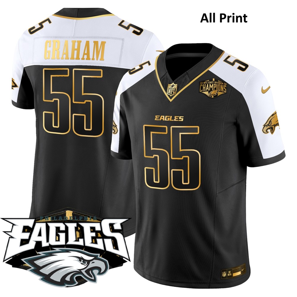 Eagles 2024xNFCxEastxDivision #55 BrandonGraham Football Jersey-All Print