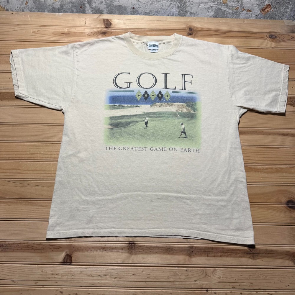 Vintage 90s Golf The Greatest Game On Earth Sports Golfing Graphic T-Shirt - XL