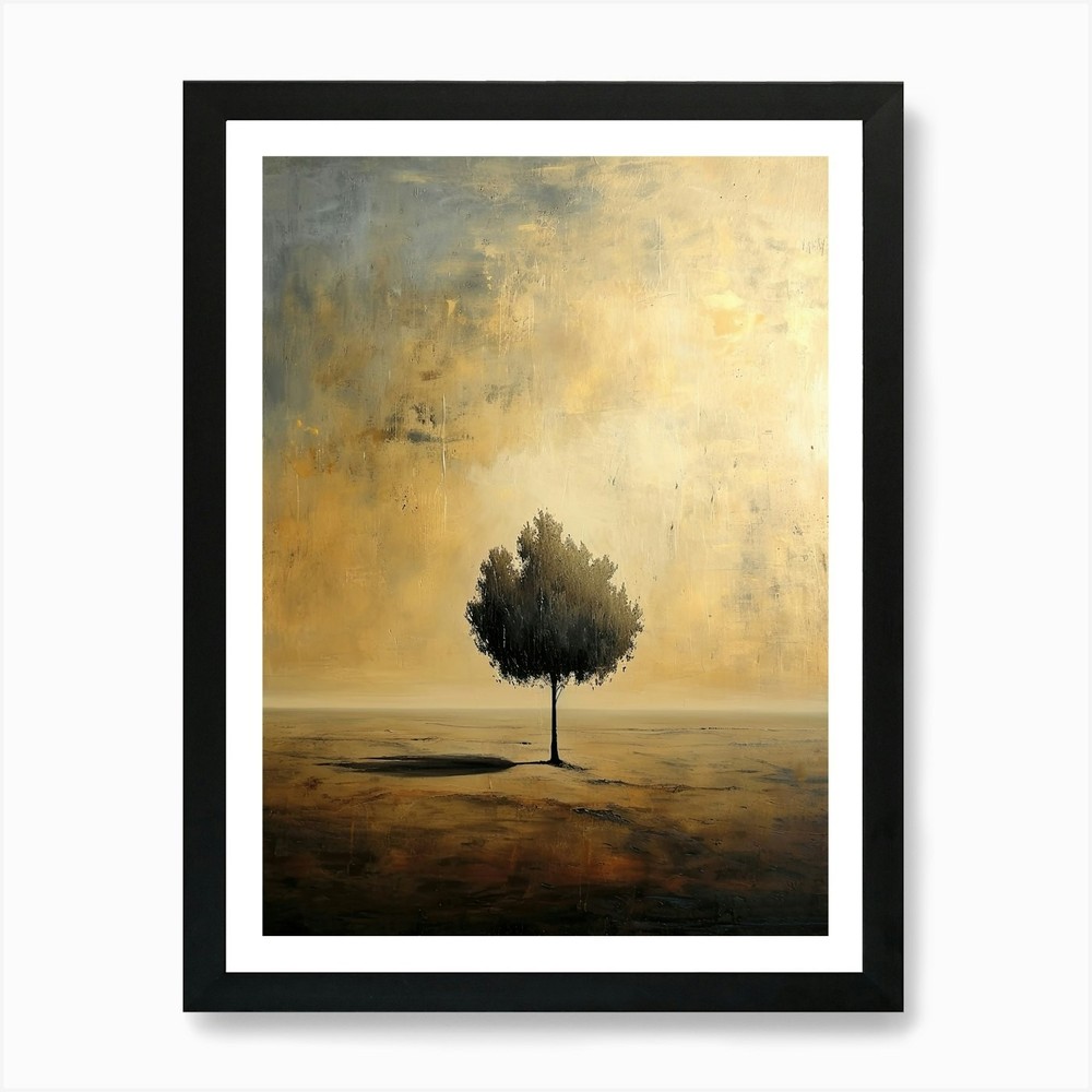 Lone Tree Minimalist Framed Wall Art Canvas Print Poster